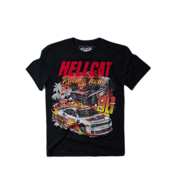 Reason x Dodge Hellcat T-Shirt Men’s Black Racing Team Short Sleeve Tee - Picture 1 of 6